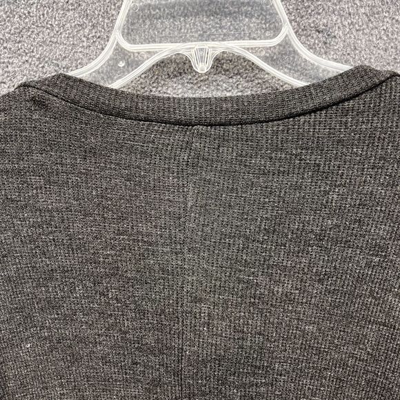 CY Fashion Sweater Womens Medium Gray Pullover tide up front waffle knit relaxed - Picture 4 of 14